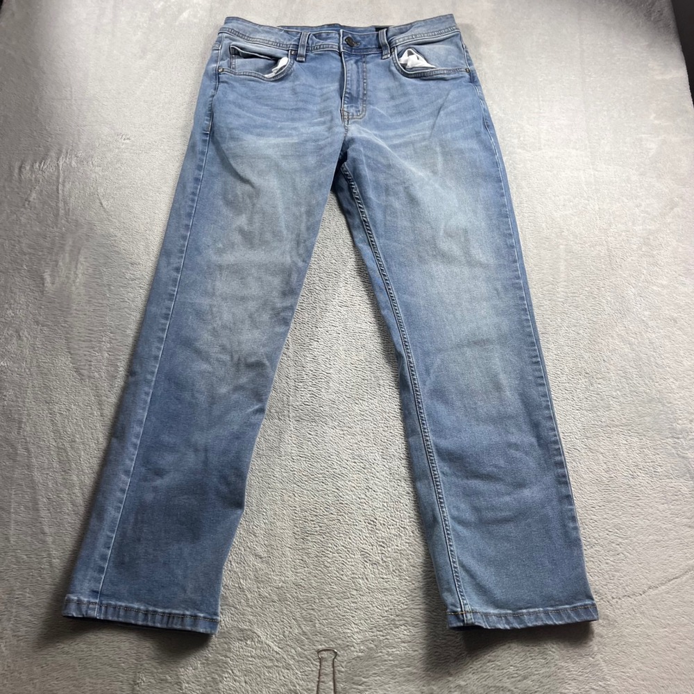 TPJ Thick Thicc Mens Light Wash Straight Leg Stretch Jeans 32x30 Blue